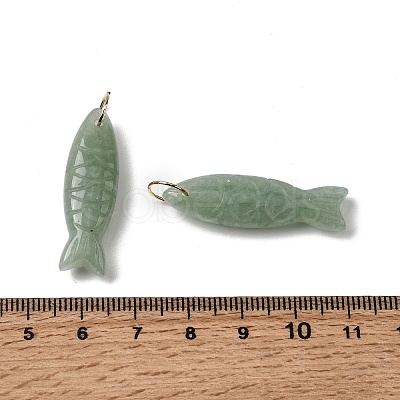 Natural Green Aventurine Carved Pendants G-G314-01G-03-1
