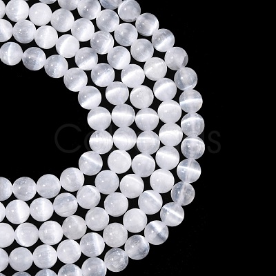 Natural Selenite Beads Strands G-N328-025B-02-1