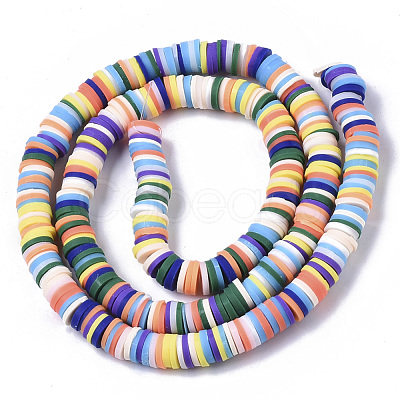 Handmade Polymer Clay Beads Strands X-CLAY-R089-6mm-084-1