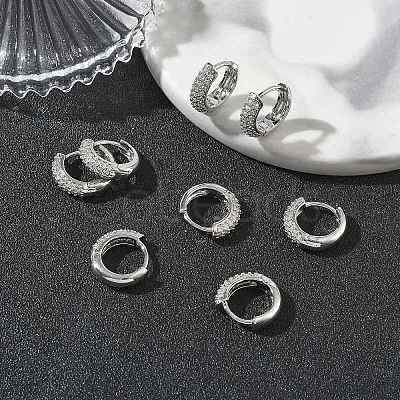 SHEGRACE Brass Micro Pave Cubic Zirconia Huggie Hoop Earrings XGRQ4G980-669P-1