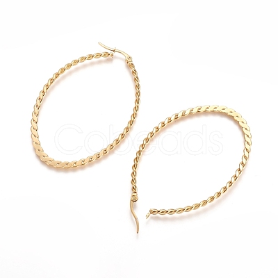 304 Stainless Steel Geometric Hoop Earrings STAS-D171-15A-G-1