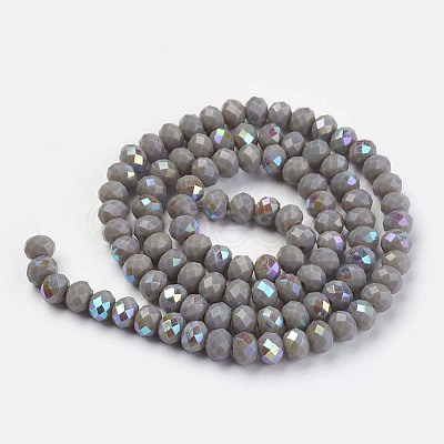 Electroplate Opaque Solid Color Glass Beads Strands EGLA-A034-P8mm-L13-1