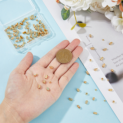 128Pcs 8 Style Brass Bead KK-DC0003-56-1