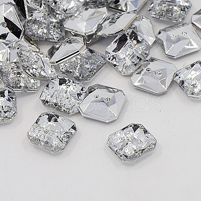 Acrylic Rhinestone Buttons BUTT-J007-01-B-1