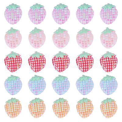 50Pcs 5 Colors Strawberry Cloth Ornament Accessories PATC-TA0001-44-1