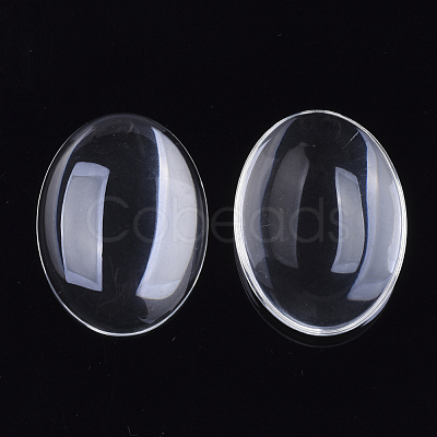 Transparent Glass Cabochons GGLA-R022-30x40-B-1