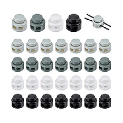 40Pcs 4 Colors Plastic Cord Locks FIND-PH0027-35-1
