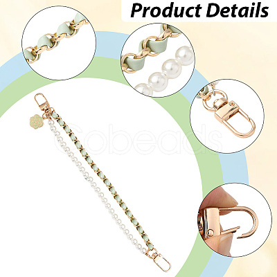 2Pcs 2 Colors Alloy Flower Phone Hand Strap Chains AJEW-SC0004-10A-1