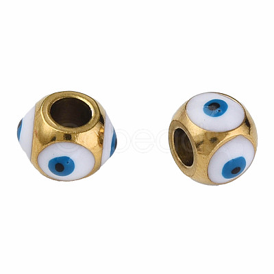 201 Stainless Steel Enamel Beads STAS-N087-59-02G-1