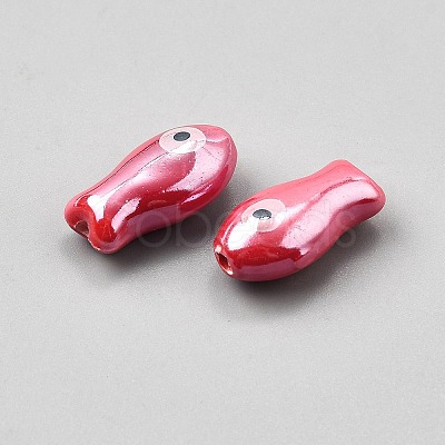 Handmade Porcelain Beads PORC-WH0023-003H-1