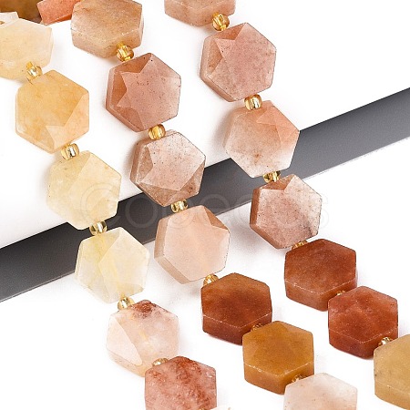 Natural Golden Silk Jade Beads Strands G-N368-01A-16-1