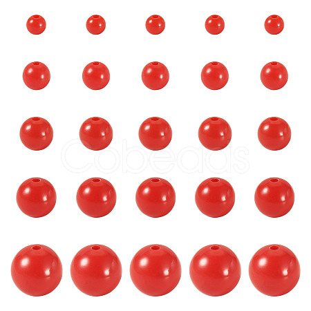 100Pcs 5 Styles Opaque Acrylic Beads MACR-TADJ0001-12A-1