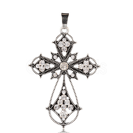 Alloy Latin Cross Clenched Large Gothic Big Pendants PALLOY-I111-23AS-1