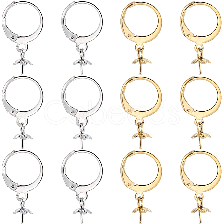 60Pcs 2 Colors 304 Stainless Steel Leverback Earring Findings STAS-SC0006-48-1