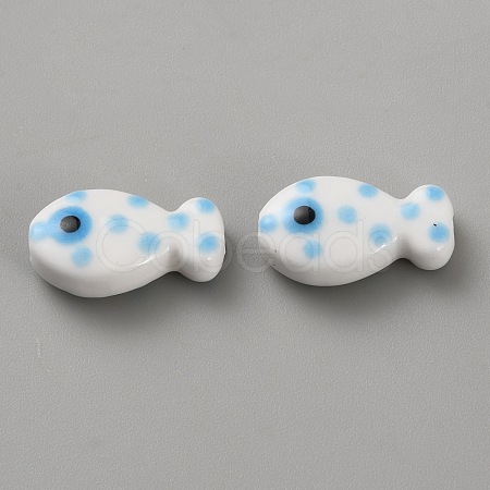 Handmade Porcelain Beads PORC-WH20001-02B-1