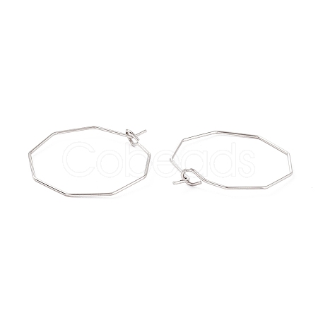316 Stainless Steel Hoop Earrings Findings STAS-C029-02P-1
