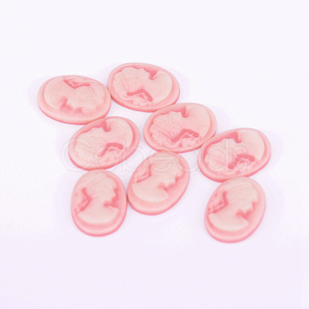 Resin Cameo Lady Head Cabochons CRES-WH0002-01E-1
