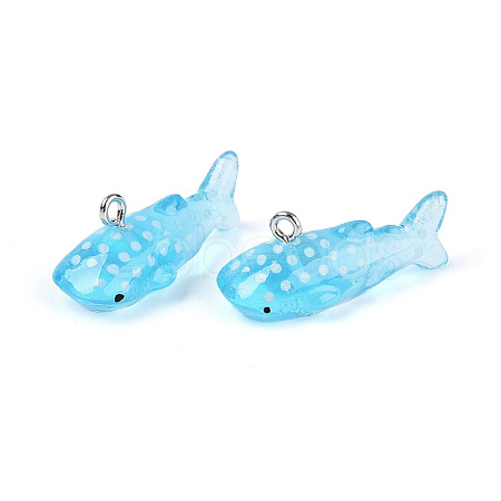 Sea Animal Theme Transparent Resin Pendants X-RESI-D071-04A-1