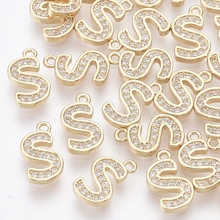 Brass Cubic Zirconia Charms X-KK-S348-330S-1