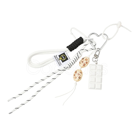 Bread Acrylic & Braided Polyester Rope Pendant Decorations HJEW-YWC0001-04A-1-1