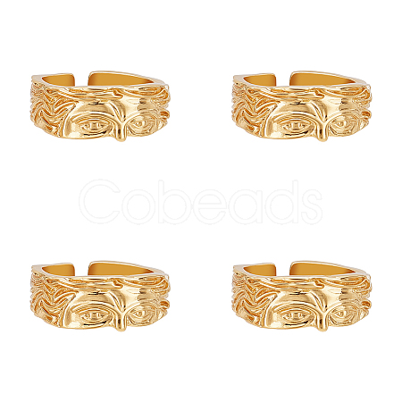 4Pcs Brass Cuff Open Rings for Men RJEW-UN0003-11G-1
