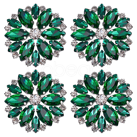 4Pcs Iron Glass Cabochons FIND-FG0004-86A-1