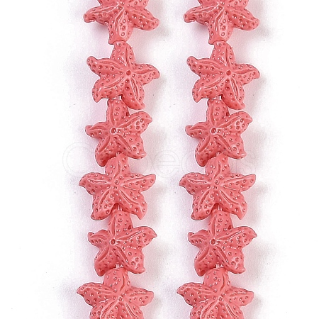 Synthetic Coral Dyed Carved Beads Strands CORA-K009-06A-08-1