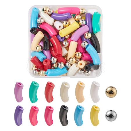 DIY Curved Tube Beads Jewelry Making Finding Kit DIY-FS0002-22-1
