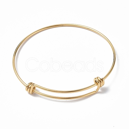 Ion Plating(IP) Adjustable 304 Stainless Steel Bangles Making MAK-F286-01G-1