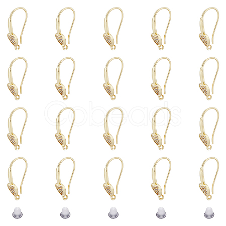 DICOSMETIC 10 Pairs Rack Plating Brass Micro Pave Cubic Zirconia Earrings Hooks FIND-DC0003-48-1