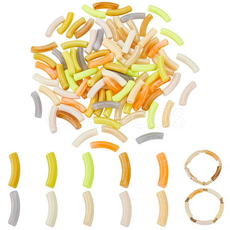 100Pcs 10 Styles Opaque Acrylic Beads MACR-PH0001-72A-1