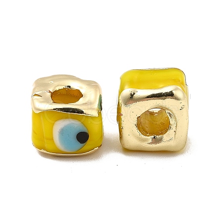 Brass Enamel Beads KK-F842-01F-1