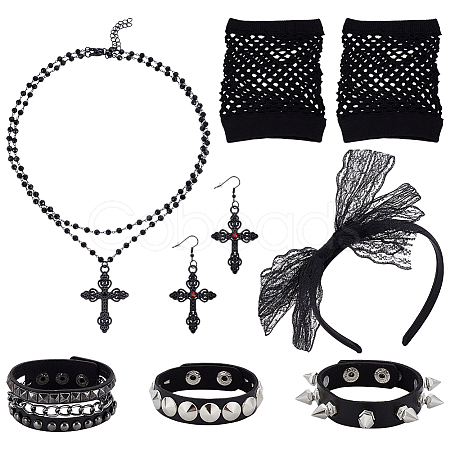 PU Leather Rivets Bracelets Bracelets AJEW-UN0002-02-1