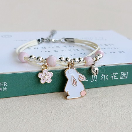 Cute Cartoon Alloy Enamel Multi-strand Charm Bracelets WG000A8-01-1