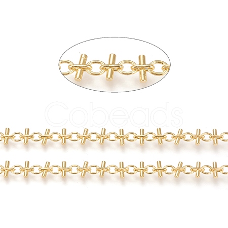 Brass Handmade Link Chains X-CHC-M019-07G-1