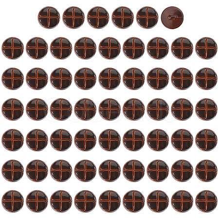 1-Hole Plastic Buttons BUTT-CA0001-34B-1
