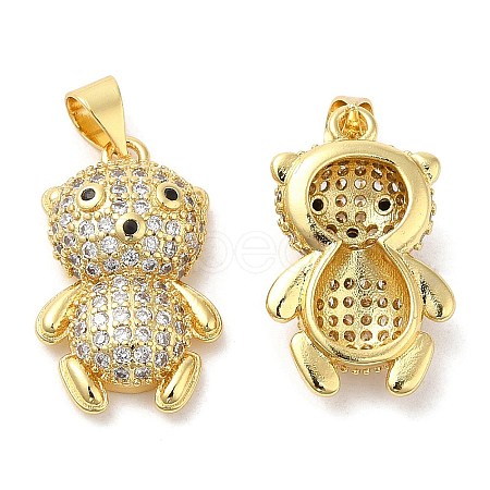 Brass Micro Pave Cubic Zirconia Pendants KK-M249-06G-1