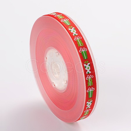 Christmas Theme Polyester Ribbons SRIB-L031-009-01-1
