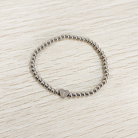 304 Stainless Steel Beads Stretch Bracelets for Women FS-WGC4F34-20-1