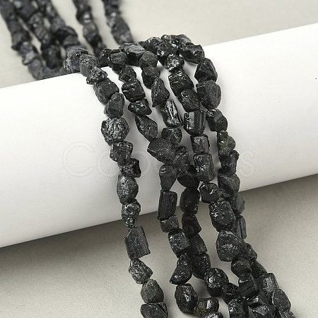 Raw Rough Natural Black Tourmaline Beads Strands G-M453-A01-01-1