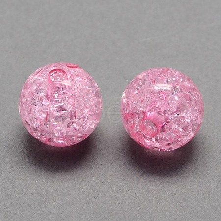 Transparent Crackle Acrylic Beads CACR-R008-8mm-01-1