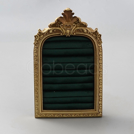 Photo Frame Resin Finger Ring Organizer Holder with Velvet Mat RDIS-WH0016-21-1