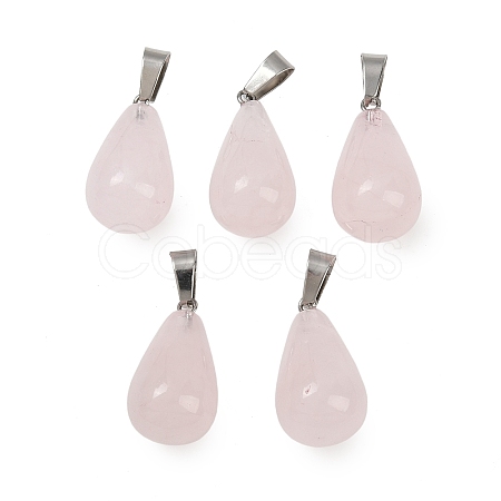 Natural Rose Quartz Pendants G-S364-072P-01-1
