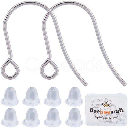 20Pcs 316 Surgical Stainless Steel Earring Hooks STAS-BBC0008-56-1