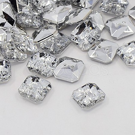 Acrylic Rhinestone Buttons BUTT-J007-01-B-1