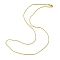 Brass Round Snake Chain Necklace for Women, Golden, 17.52 inch(44.5cm)