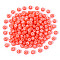 Opaque Acrylic Beads, Flat Round with White Heart & Flower & Moon & Star, Tomato, 7x4mm, Hole: 1.6mm, 200pcs/set