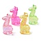 Electroplate Transparent UV Plating Acrylic Pendants, Iridescent, Giraffe Charms, Mixed Color, 49.5x24x17.5mm, Hole: 3.5mm