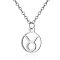 Non-Tarnish 201 Stainless Steel Pendants Necklaces, Flat Round with Constellations, Taurus, 16.3 inch(40cm)x1mm