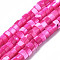 Natural Trochus Shell Beads Strands, Dyed, Flat Round/Disc, Heishi Beads, Fuchsia, 4x2mm, Hole: 0.8mm, about 154~160pcs/strand, 14.96~15.75 inch(38~40cm)